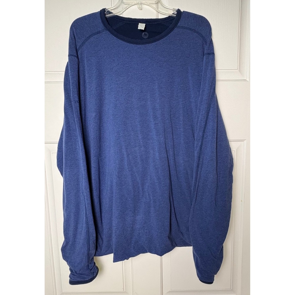 Marmot Mens XL Blue Long Sleeve Performance Base Layer Crew Neck Shirt